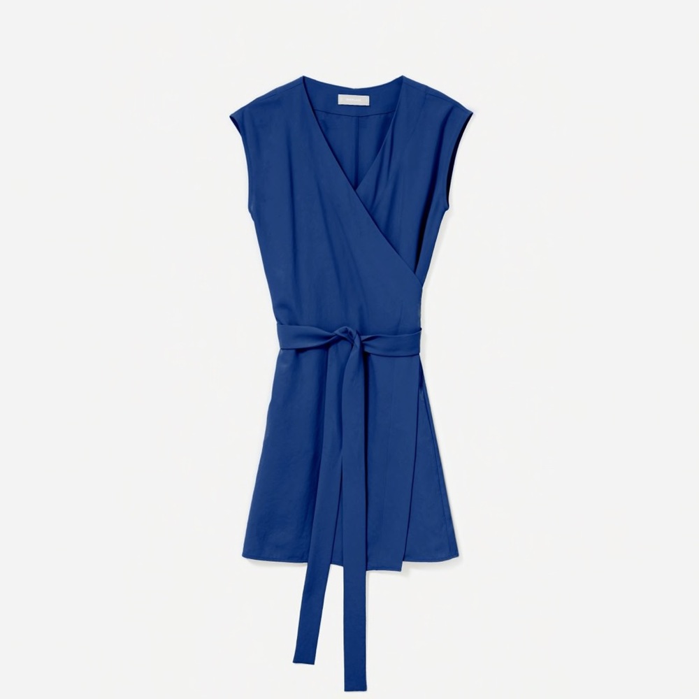 Japanese GoWeave Short-Sleeve Mini Wrap Dress